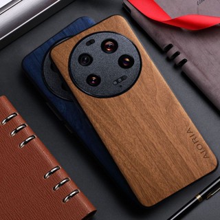 เคสโทรศัพท์มือถือ PC แบบแข็ง ป้องกันกล้อง ลายไม้ หรูหรา สําหรับ Xiaomi Mi 13 Ultra Mi13 Pro