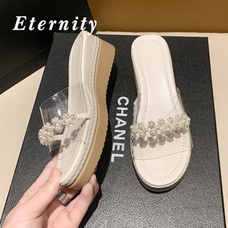 Eternity  รองเท้าส้นตึก รองเท้าแตะผู้หญิง แฟชั่น หนามาก นุ่ม สบายสุดๆ 2023 ใหม่ สวยงาม Unique Korean Style ทันสมัย B26G0CC 36Z230909