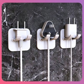 Creative Plug กาว Double Hook ไม่มีรอยต่อ Hook ประหยัดพื้นที่ห้องนั่งเล่นสติ๊กเกอร์ติดผนัง Multi-Function Storage Rack ตะขอสีขาวเล็บฟรี Home อุปกรณ์เสริม [COD]