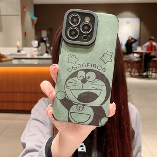 เคสโทรศัพท์มือถือหนังนิ่ม กันลื่น ลายการ์ตูนโดราเอมอน สําหรับ iPhone 14 13 12 11 Pro MAX XS MAX XR XS X 7 8 Plus SE