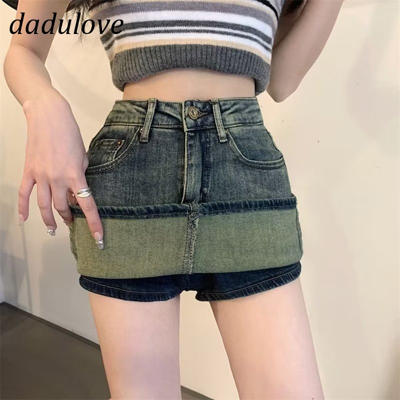 dadulove-new-korean-version-of-ins-retro-washed-denim-skirt-niche-high-waist-a-line-skirt-large-size-bag-hip-skirt