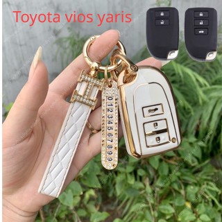 เคสกุญแจรีโมทรถยนต์ TPU พร้อมพวงกุญแจ สําหรับ Toyota Vios 2019 2020 2021 Yaris 2022 2023