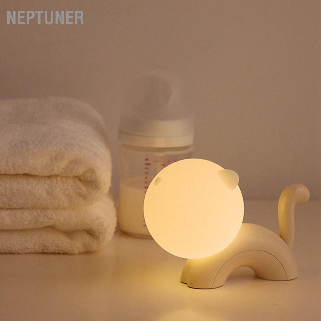 neptuner-เด็กผู้ใหญ่ไฟกลางคืน-led-แบบชาร์จซิลิโคนห้องนอนแมวน่ารักโคมไฟกลางคืนสำหรับหอพัก