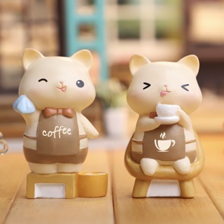 [ของแท้] Meow Meow Coffee House Series Mystery Box โมเดลฟิกเกอร์ ขนาดเล็ก สําหรับตกแต่งบ้านตุ๊กตา
