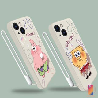 เคสโทรศัพท์มือถือแบบนิ่ม ลายการ์ตูนสพันจ์บ็อบ แพทริก สตาร์ พร้อมสายคล้อง สําหรับ Samsung A52 A32 A12 A13 A23 A03 A51 A10S A50 A20S J2 J7 Prime A02S A20 A50S A10 A30S A52S A30 M12 M01S A125 A13 Life F12 M10S M40S A515F A207F M02S A025 F02S M10