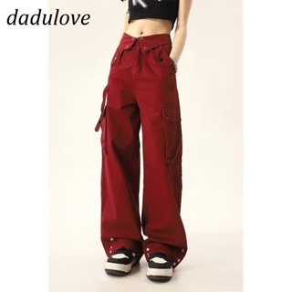 DaDulove💕 New American Ins High Street Large Pocket Tooling Casual Pants Niche High Waist Wide Leg Pants Trousers