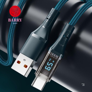 Barry PD 66W สายชาร์จ USB C จอแสดงผลดิจิทัล LED Type C ชาร์จเร็ว ทนทาน สานได้ ชาร์จเร็ว สําหรับโทรศัพท์มือถือ