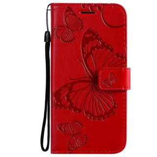 เคสโทรศัพท์หนัง TPU นิ่ม แบบฝาพับ ลายผีเสื้อ 3D พร้อมช่องใส่บัตร สําหรับ Samsung Galaxy A52 A52s A72 A32 A71 A51 A02 A02s A03s A22 A12 A70 A50 A30s A50s