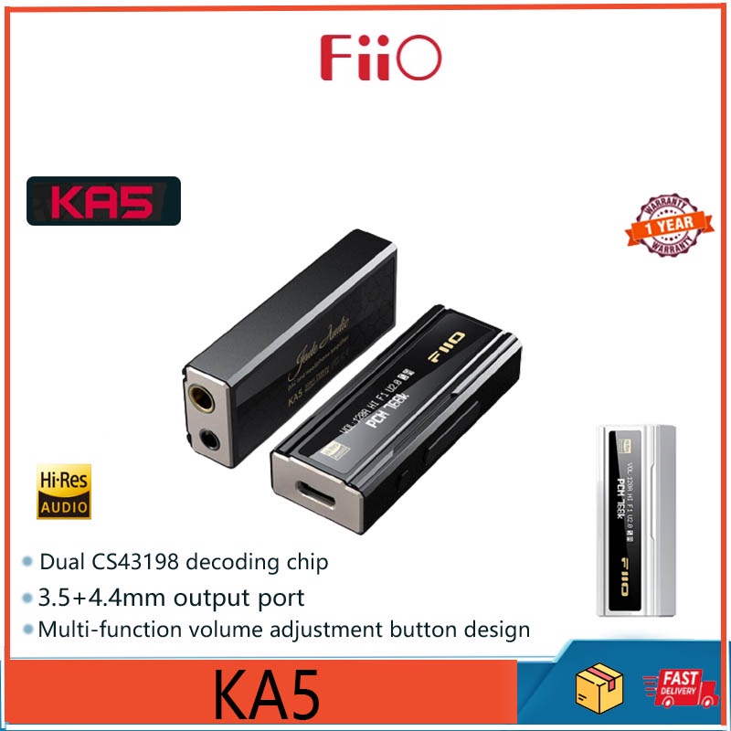 fiio-ka5-dac-amp-เครื่องถอดรหัสเสียง-และเครื่องขยายเสียง-รองรับ-hi-res