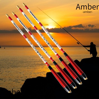 Amber คันเบ็ดตกปลา แบบยืดไสลด์ได้ ขนาดเล็ก แบบพกพา น้ําหนักเบา