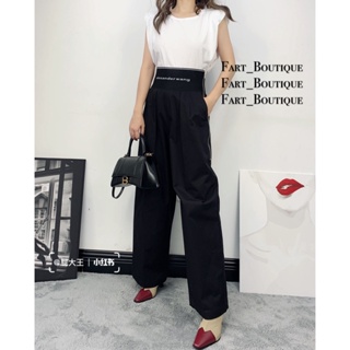 YMHC Alexander Wang @ 23 spring and summer new fashion classic Micro-label letter ribbon stitching high waist fashionable cool all-match turnip pants
