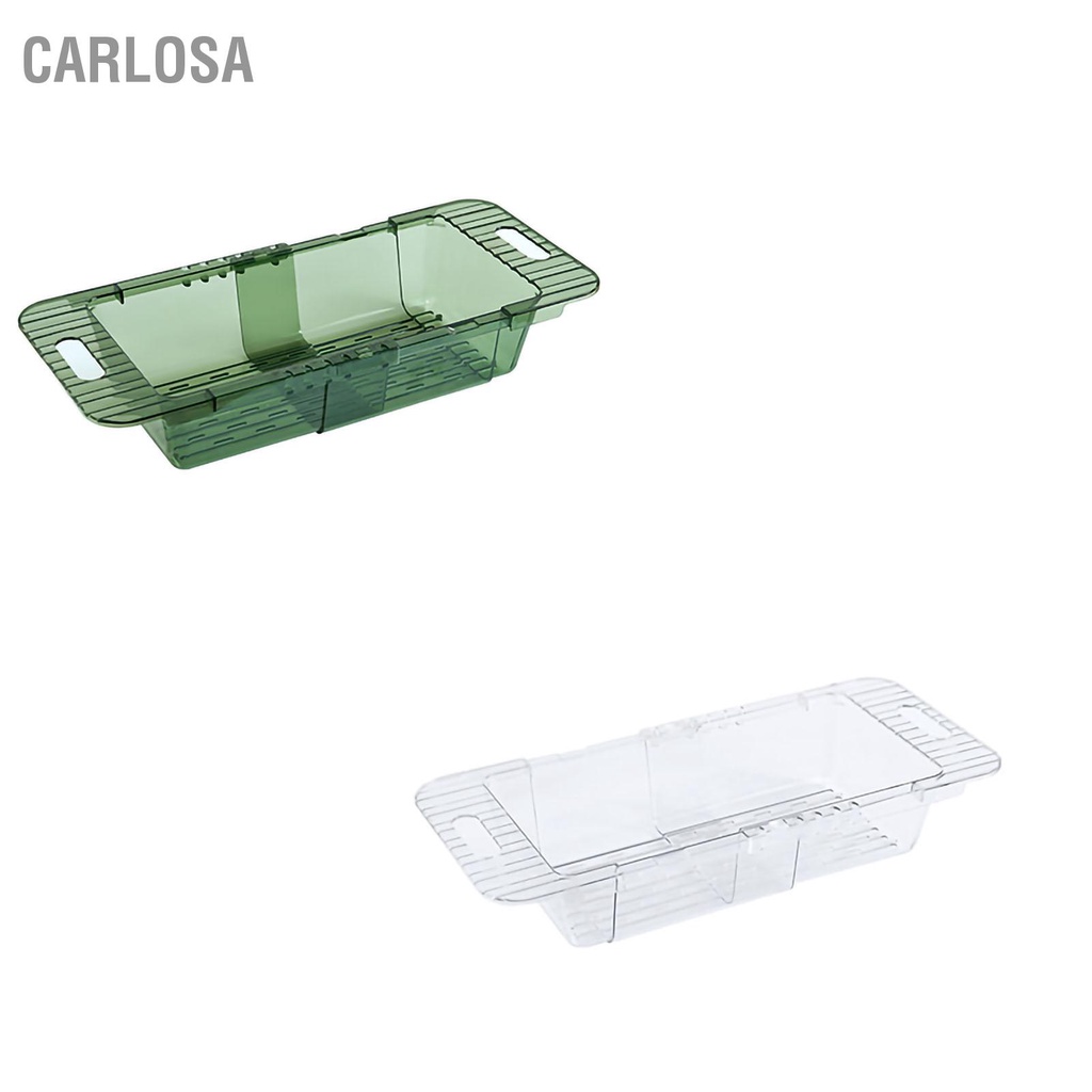 carlosa-กระชอนเหนืออ่างล้างจานแบบยืดหดได้โปร่งใสระบายเร็ว-กระชอนอ่างล้างจาน-pet-ที่ทนทาน