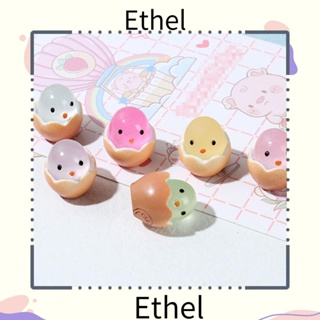 Ethel1 ของเล่นไก่เปลือกไข่เรืองแสง ขนาดเล็ก DIY สําหรับตกแต่งสวน 10 ชิ้น