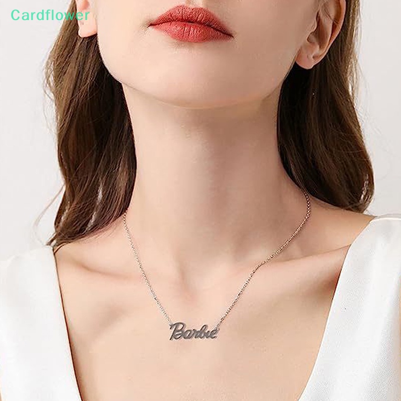 lt-cardflower-gt-สร้อยคอโซ่เหล็กไทเทเนียม-จี้รูปตัวอักษรบาร์บี้-3-สี-เครื่องประดับ-สําหรับของขวัญ