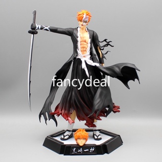 โมเดลฟิกเกอร์ PVC รูปปั้นอนิเมะ Bleach GK Kurosaki Ichigo 2 หัว ขนาด 30 ซม. สําหรับเก็บสะสม