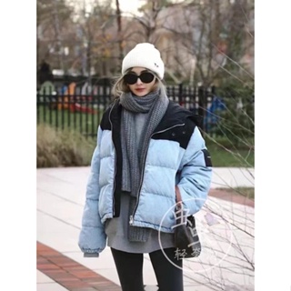 KF5L Alexa * r W * g AW 2023 autumn and winter New letter decoration contrast color stitching fashion casual sweet salt down cotton-padded jacket womens coat