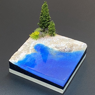 โมเดลต้นมะพร้าวทะเลเขตร้อน สีฟ้าเข้ม สําหรับตกแต่งบ้าน โต๊ะทราย ของขวัญ