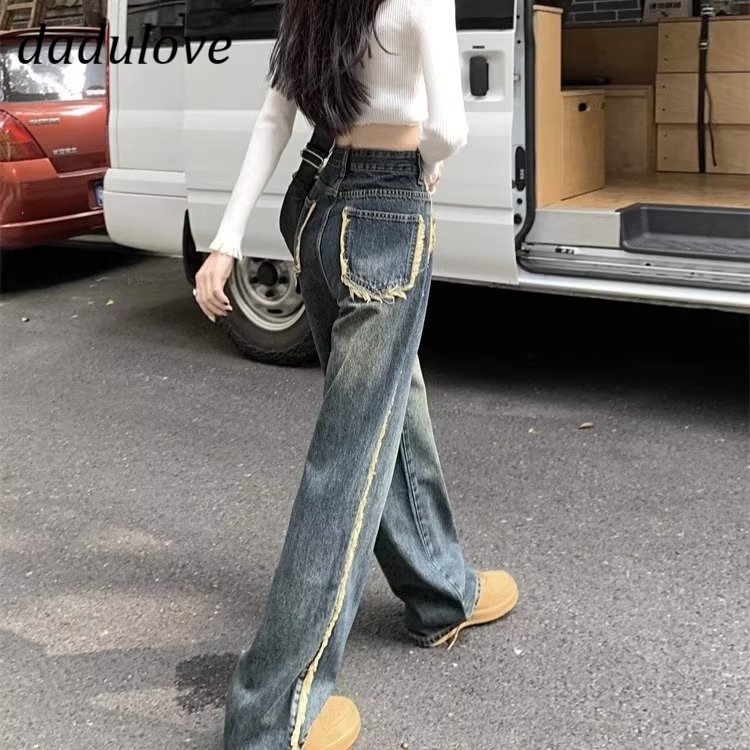 dadulove-new-american-ins-high-street-retro-jeans-niche-high-waist-loose-wide-leg-pants-large-size-trousers