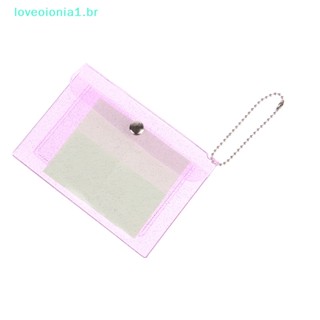 Loveoionia1 กระเป๋าสตางค์ PVC แบบใส กันน้ํา สําหรับใส่บัตรเครดิต บัตรประจําตัวประชาชน 1 ชิ้น