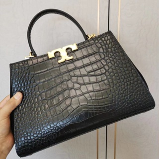 Tory Burch Eleanor Series Croc กระเป๋าสะพายไหล่ ทรงโท้ท ลายนูน