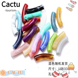 Cactu ลูกปัดอะคริลิค ทรงโค้ง หลอดไม้ไผ่ 33*10 มม. สําหรับทําเครื่องประดับ สร้อยข้อมือ