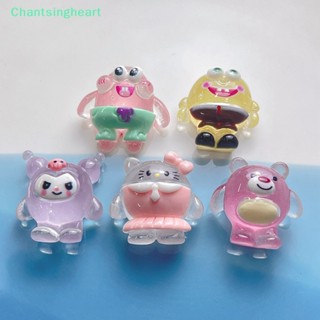 &lt;Chantsingheart&gt; ตุ๊กตาหมีสตรอเบอร์รี่เรซิ่นเรืองแสง ขนาดเล็ก สําหรับตกแต่ง ลดราคา 2 ชิ้น