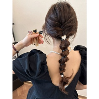 Ponytail fixed artifact head rope womens fashionable telephone line hair ring with high elasticity, durable and non-injuring hair rope leather band