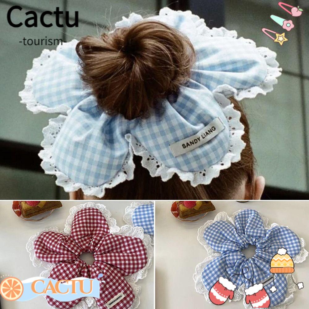 cactu-ลูกไม้-ขนาดใหญ่-แหวนลําไส้-ลายสก๊อต-เกาหลี-รูปดอกไม้-ยางรัดผม-หวาน-หนา-ที่คาดผมผู้หญิง