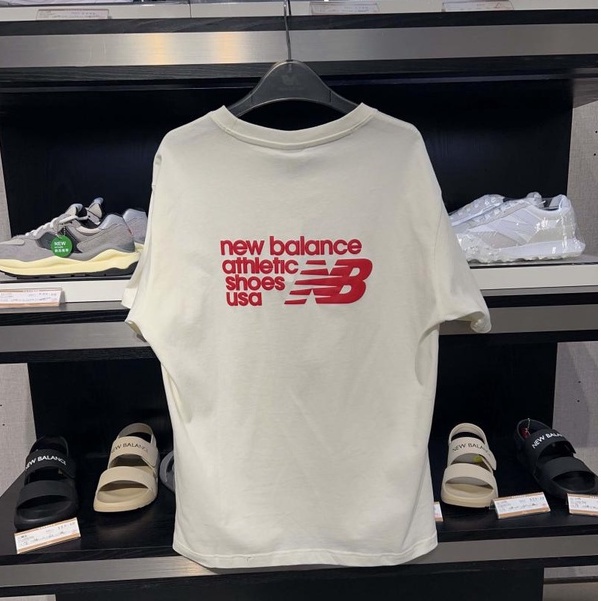 new-balance-เสื้อยืดลําลอง-ผ้าฝ้าย-แขนสั้น-เรียบง่าย-สําหรับผู้ชาย-และผู้หญิง