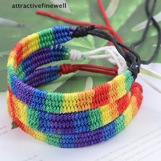 [attractivefinewell] สร้อยข้อมือถัก แฮนด์เมด LGBT Ch กันฝน เครื่องประดับ สําหรับผู้ชาย ผู้หญิง เกย์ เลสเบี้ยน มิตรภาพ TIV