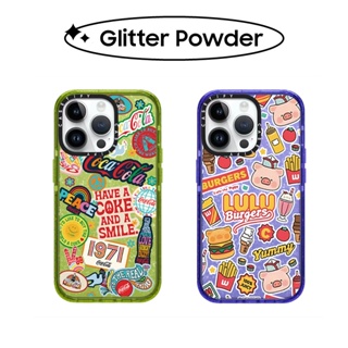 เคสโทรศัพท์ซิลิโคน TPU ลาย Bling Glitter CASETiFY BURGERS STICKERMANIA BY LULU THE PIGGY สําหรับ iPhone 11 12 13 14 Pro Max