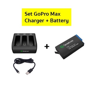 GoPro Max Smatree Charger + Battery Set รับประกัน 1 ปี