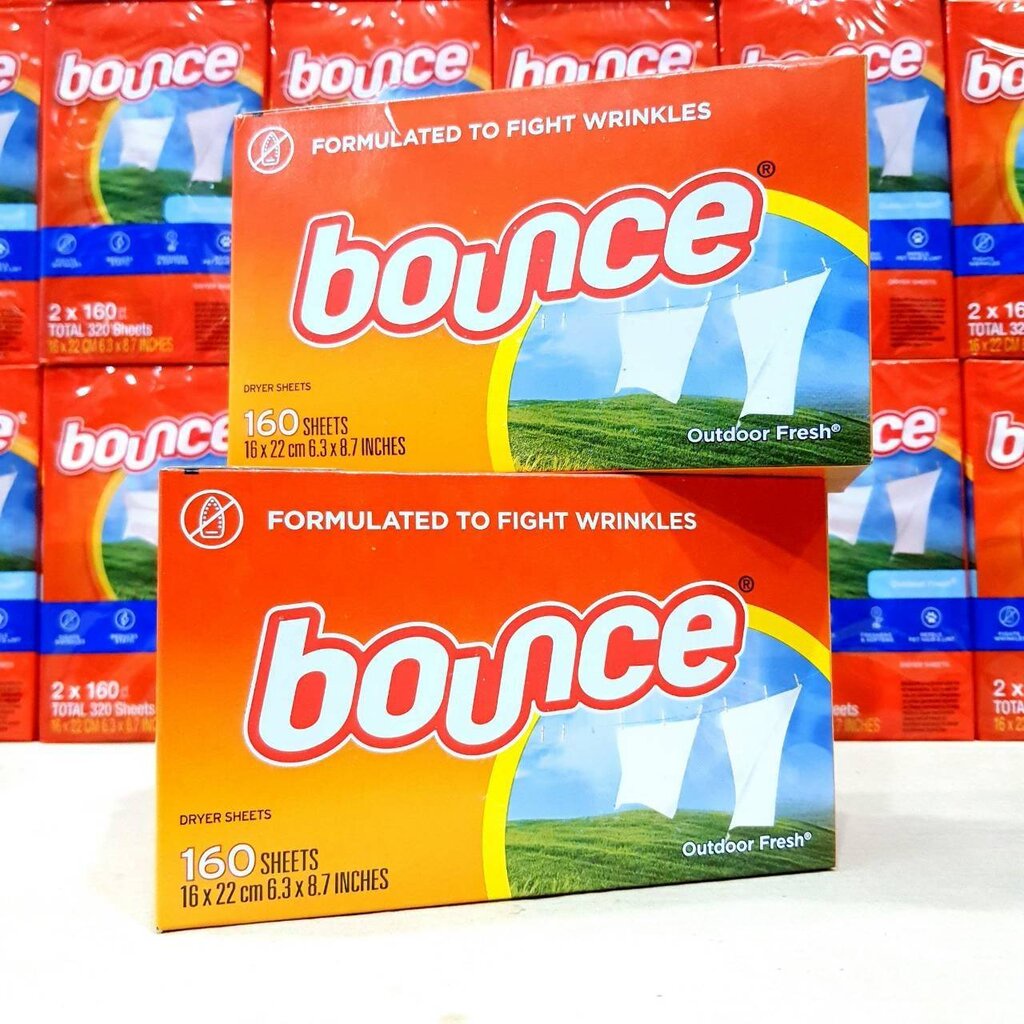 แผ่นอบผ้า Bounce dryer sheet กลิ่น Outdoor fresh 160 แผ่น Shopee Thailand