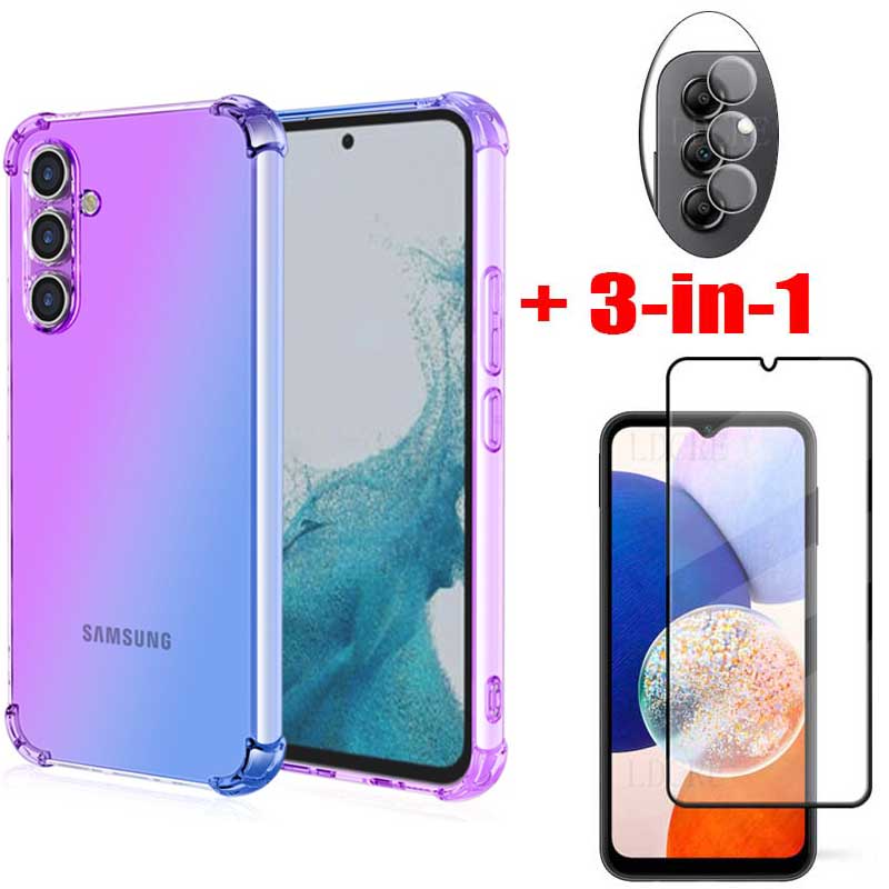 3-in-1-เคสโทรศัพท์มือถือ-ซิลิโคน-กันกระแทก-กันรอยกล้อง-สีรุ้ง-สําหรับ-samsung-galaxy-m54-m14-5g-a54-a34-a14-5g-a24