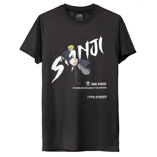 พร้อมส่ง ผ้าฝ้ายบริสุทธิ์ 7th Street X One Piece เสื้อยืด รุ่น JSJI102 เนื้อผ้า SOFTTECH สีเทาดำ T-shirt