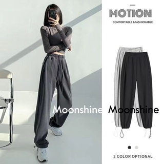 Moon  กางเกงขายาว กางเกงเอวสูง ย้อนยุค 2023 NEW 23051808 ins พิเศษ สวย Comfortable A23L0H1 36Z230909