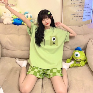 New cotton-like pajamas womens Cyclops short-sleeved simple summer thin section sweet and lovely home service
