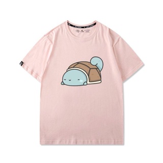 【สปอตสินค้า】 เสื้อยืด Pokemon Anime Squirtle น่ารักฤดูร้อนแขนสั้นเสื้อยืดผ้าฝ้ายสำหรับทุกวัย
