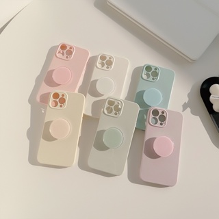 เคสโทรศัพท์มือถือ ซิลิโคน tpu พร้อมขาตั้ง สีมาการอง สําหรับ iphone 11 12 13 14 pro max plus