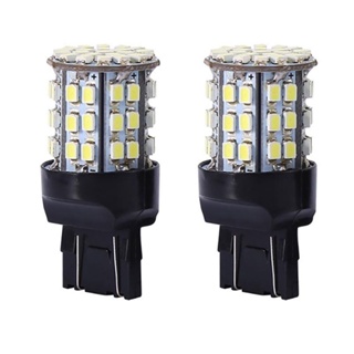 Rich2.br หลอดไฟเบรกท้ายรถยนต์ LED 12V T20 7440 7443 64 SMD 6000K สีขาว 2 ชิ้น