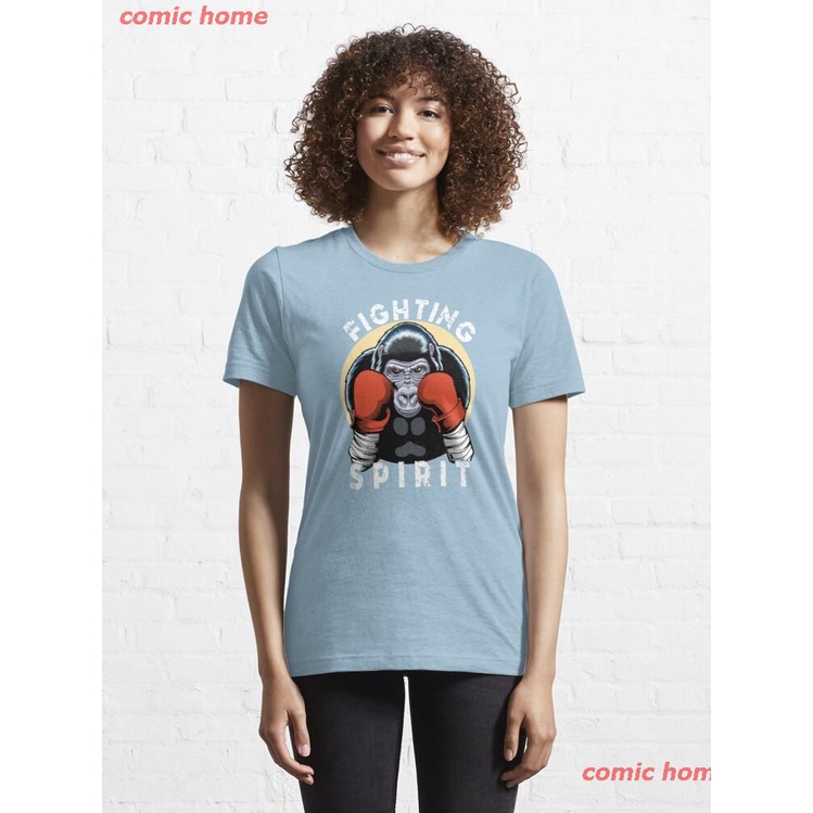 2022-fighting-spirit-boxing-gorilla-essential-t-shirt-เสื้อยืดพิมพ์ลายการ์ตูนมังงะ-ดผ้าเด้ง-คอกลม-cotton-แฟชั่น-discou