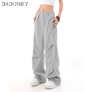 DaDuHey🎈 New American Style Ins  Section High Street Overalls Niche High Waist Loose Casual Cargo Pants