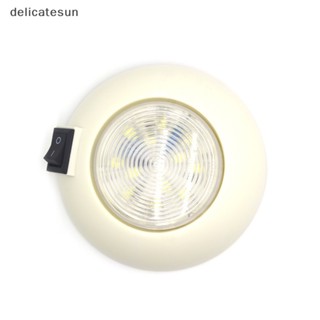 Delicatesun ไฟอ่านหนังสือ LED 12V สีขาว ฟ้า สําหรับติดเพดานรถยนต์ รถบรรทุก รถพ่วง รถบัส