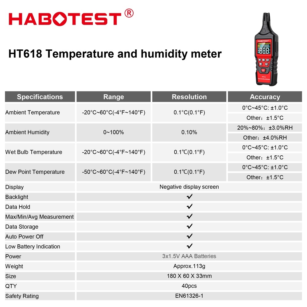 habotest-ht618-เครื่องวัดอุณหภูมิและความชื้น-แบบดิจิทัล-ในร่ม-กลางแจ้ง