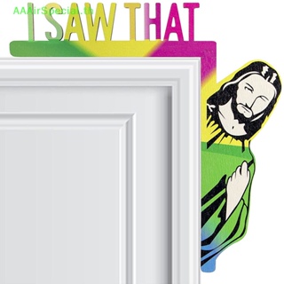 Aaairspecial ป้ายไม้แขวนประตู รูปพระเยซู I Saw That I Over Door Jesus I Saw That Funny สําหรับตกแต่งบ้าน