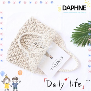 Daphne กระเป๋าชายหาด ลําลอง เชือกตาราง ไม่มีซับใน ฤดูร้อน กระเป๋าโท้ท