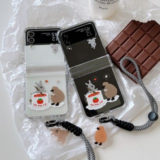 3in1 เคสโทรศัพท์ กันกระแทก สําหรับ Samsung Galaxy Z Flip4 Z Flip3 Ins Samsung Z Flip4 Z Flip3