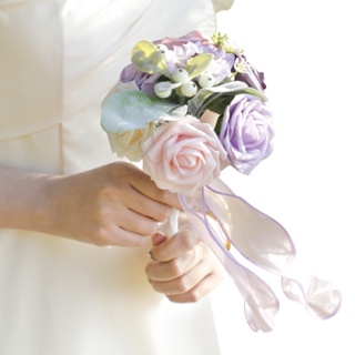ใหม่ ช่อดอกกุหลาบประดิษฐ์ ลูกไม้ ขนาดเล็ก หลากสีสัน สําหรับเพื่อนเจ้าสาว งานแต่งงาน