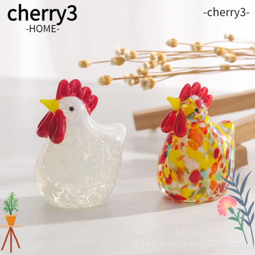 cherry3-รูปปั้นไก่แก้ว-ขนาดเล็ก-สีขาว-และสีไม่ซ้ําใคร-สําหรับตกแต่งปาร์ตี้-2-ชิ้น