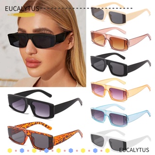 Eutus แว่นตากันแดด UV400 ทรงสี่เหลี่ยมผืนผ้า สไตล์วินเทจ แฟชั่นเรโทร สําหรับผู้หญิง